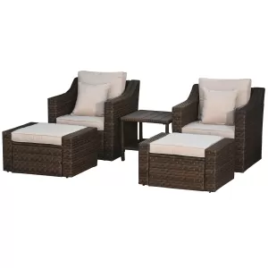 Image of Outsunny Rattan Chair Furniture Set