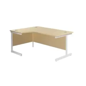 Image of 1600X1200 Single Upright Left Hand Radial Desk Maple - White + Desk High Ped