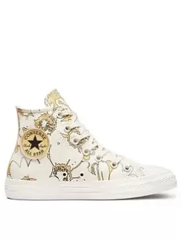 Image of Converse Chuck Taylor All Star Summer Florals Canvas Hi - White/Yellow, Size 7, Women