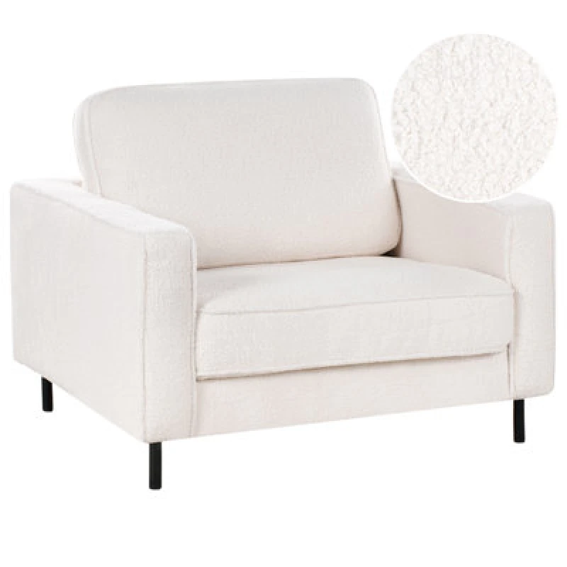 Image of Beliani Boucle Armchair White Savalen