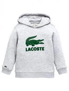 Image of Lacoste Sports Boys Croc Pullover Hoodie - Grey