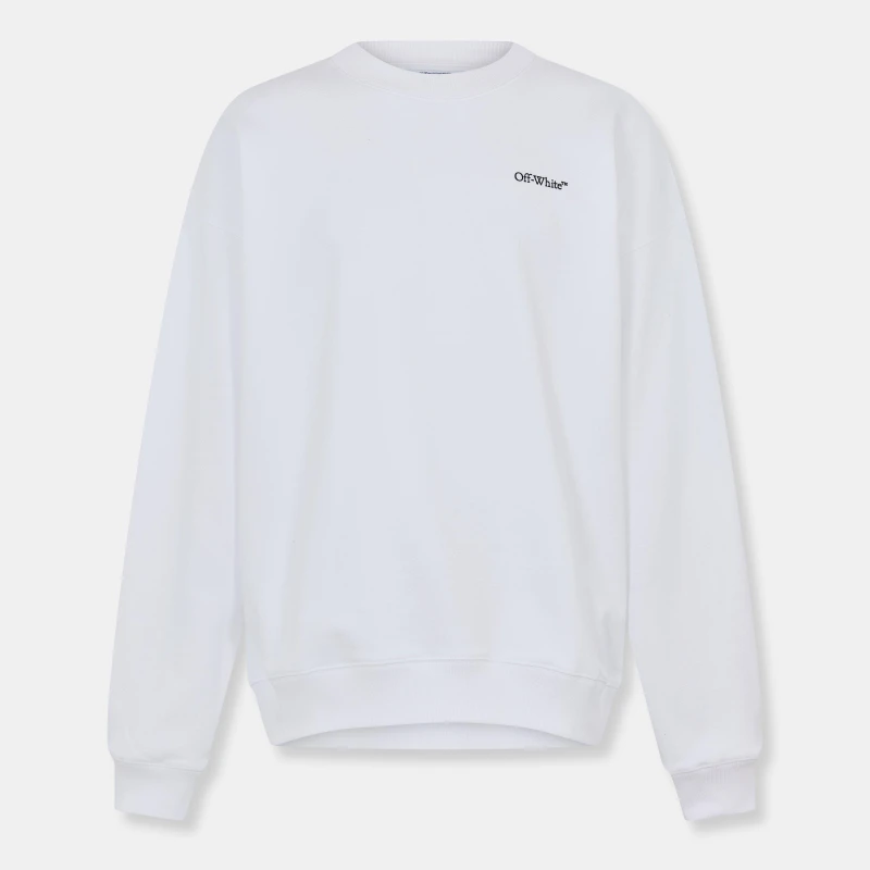 Image of Off White Mens Skate Crew Sweatshirt White-Black male XS