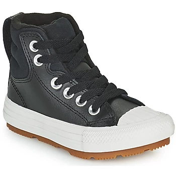 Image of Converse CHUCK TAYLOR ALL STAR BERKSHIRE BOOT SEASONAL LEATHER HI boys's Childrens Shoes (High-top Trainers) in Black,1.5 kid,2.5