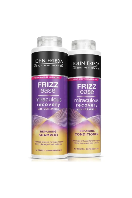 Image of John Frieda Frizz Ease Recovery' Shampoo & Conditioner' Duo, 500ml Purple