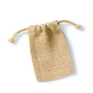 Image of Westford Mill Jute Rope Close Plain Stuff Bag (L) (Natural)