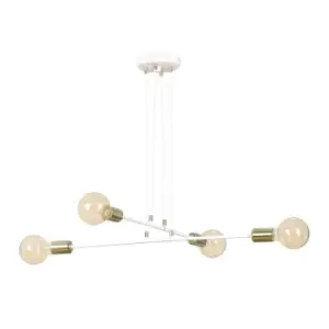 Image of Vesio White Multi Arm Pendant Ceiling Light 4x E27