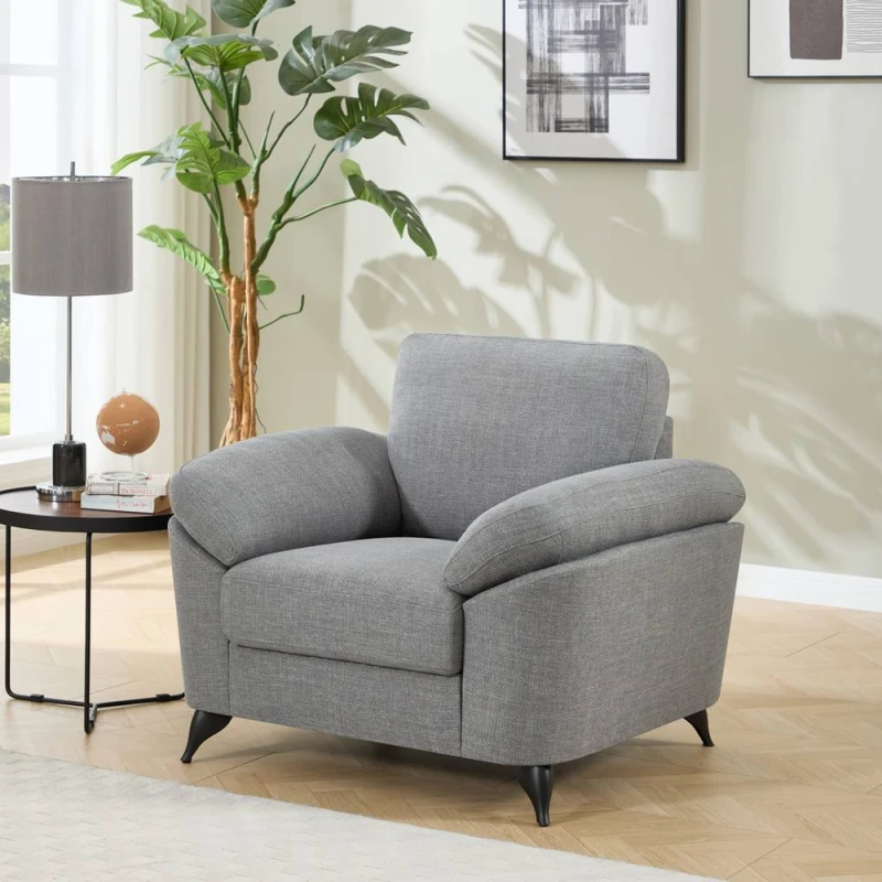 Image of More4Homes Malmo Modern Scandi Style Fabric Living Room Chair (Grey)