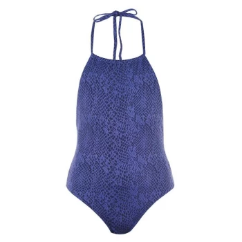 Image of Biba Halter Swimsuit - Snake Embossed