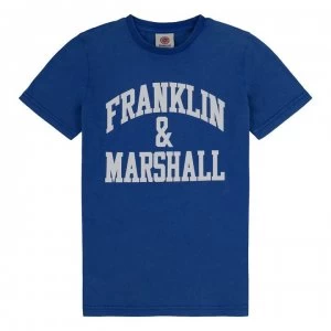 Image of Franklin and Marshall Logo T Shirt - Nautical Blue