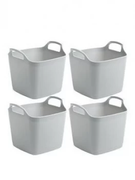 Image of Wham Set Of 4 Flexi Storage Tubs - Grey