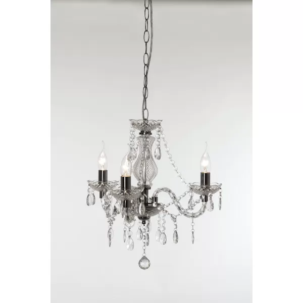 Image of Luster Classic 3 Light Multi Arm Chandelier Chrome Clear