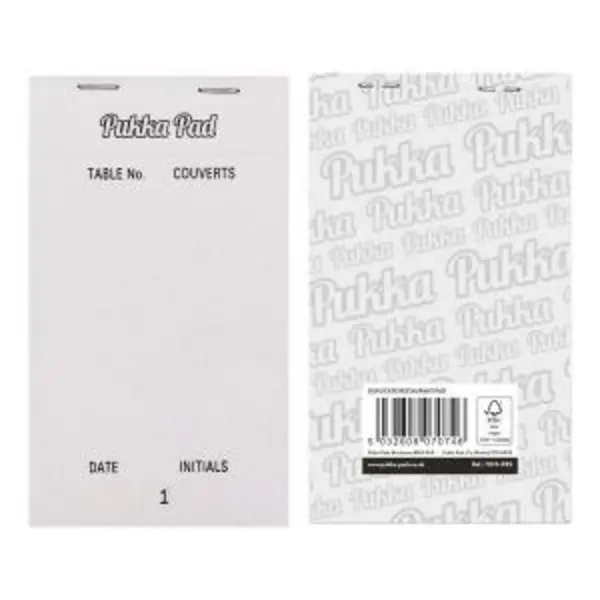 Image of Pukka Pads Restaurant Pad NCR Duplicate Numbered Pages 95mm x 165mm EXR26935PK