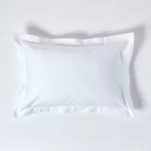 Image of White Egyptian Cotton Oxford Pillowcase 1000 Thread Count - White - White - Homescapes