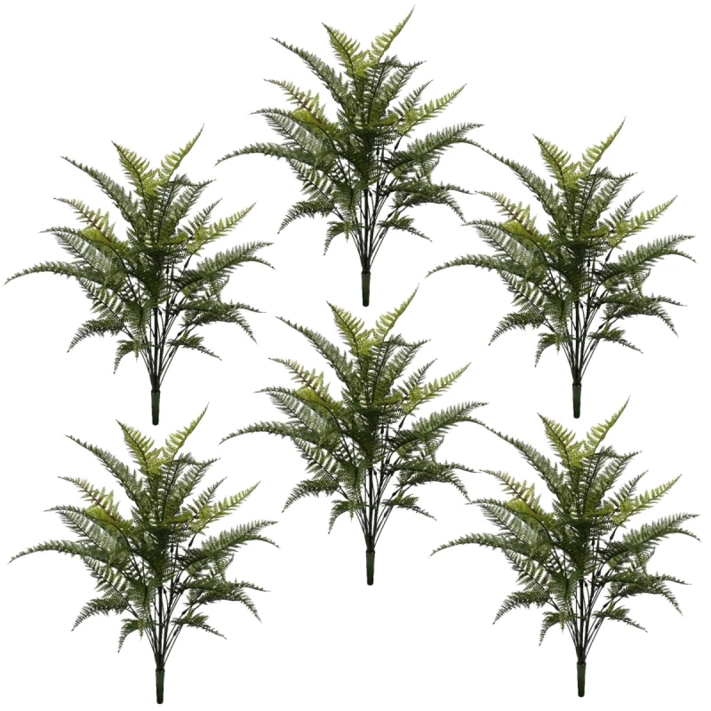 Image of N/A Pack of 6 x 78cm Fire Retardant Artificial Fern Foliage Branch