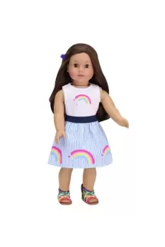Image of Sophia's 2 Piece 18" Baby Doll Rainbow Top & Skirt Outfit