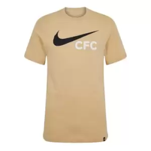 Image of Nike FC Swoosh Mens Soccer T-Shirt - Beige