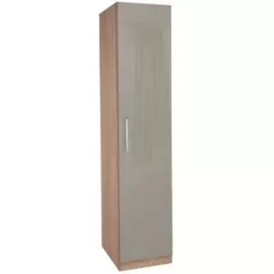 Image of Kensington Oak & High Gloss Grey Bedroom Furniture - 1 Door Wardrobe