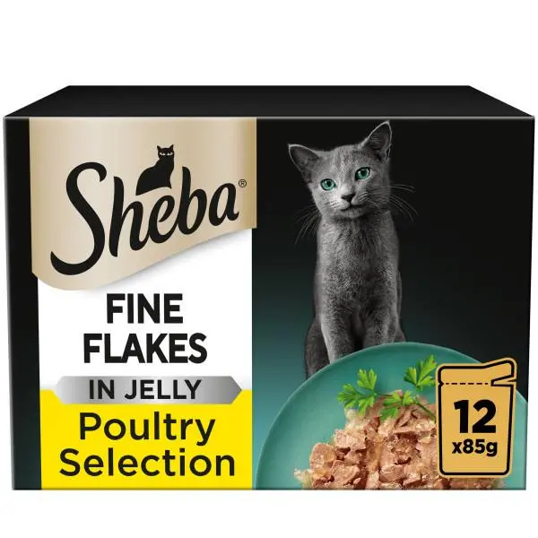 Image of Sheba Fine Flakes Poultry Cat Food 40 x 85g