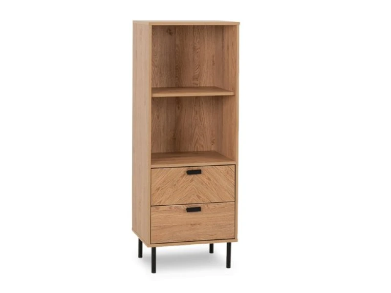Image of Seconique Leon Oak 2 Drawer Bookcase