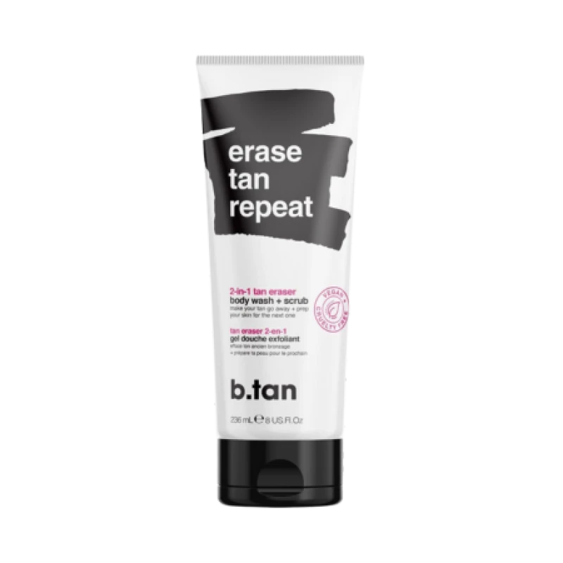 Image of b.tan Erase Tan Repeat 2-In-1 Tan Eraser Body Wash + Scrub - 236 ml TAN-019635