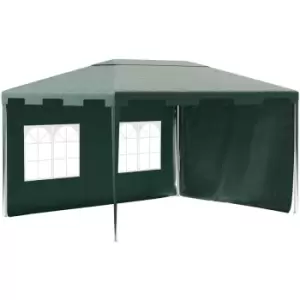Image of 3 x 4m Garden Gazebo Outdoor Canopy Marquee Party Tent Green - Green - Outsunny
