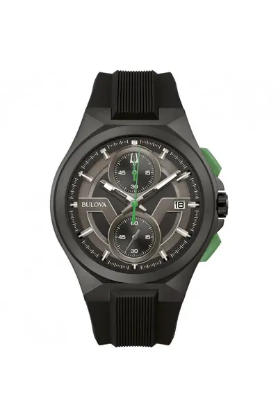 Image of Bulova Maquina Chronograph Stainless Steel Classic Analogue Watch - 98B381 Black