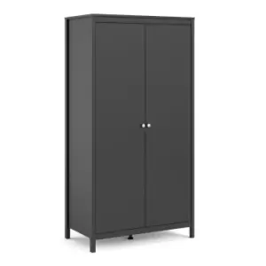 Image of Madrid Wardrobe With 2 Doors In Matt Black