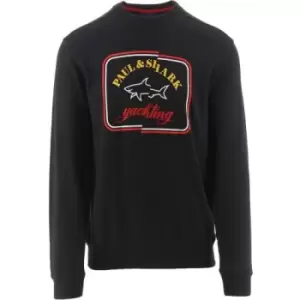 Image of Paul and Shark Black Cotton Sweatshirt