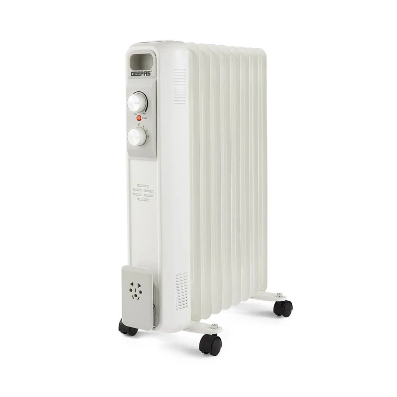 Image of Geepas 9 Fin Oil Filled Radiator Heater 2000W White White Unisex