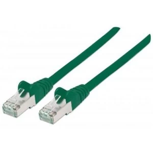 Image of Intellinet Network Patch Cable Cat6 7.5m Green Copper S/FTP LSOH / LSZH PVC RJ45 Gold Plated Contacts Snagless Booted Polybag