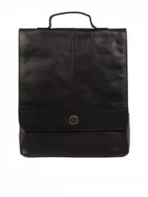 Image of Pure Luxuries London Vintage Black 'Pembroke' Leather Backpack