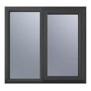Image of Crystal uPVC Window A Rated Right Hand Side Hung next to a Fixed Light 1190mm x 965mm Obscure Glazing - Grey