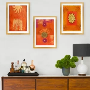 Image of SET_095 Multicolor Decorative Framed Painting (3 Pieces)