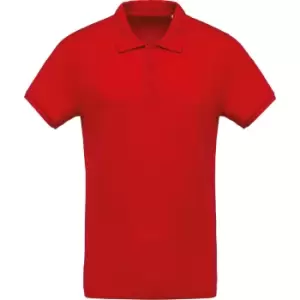Image of Kariban Mens Organic Pique Polo Shirt (XL) (Red)
