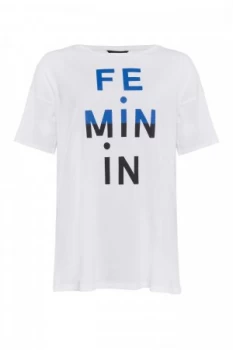 Image of French Connection Feminin Masculin T Shirt White
