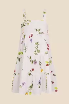 Image of Botanical Print Tiered Dress