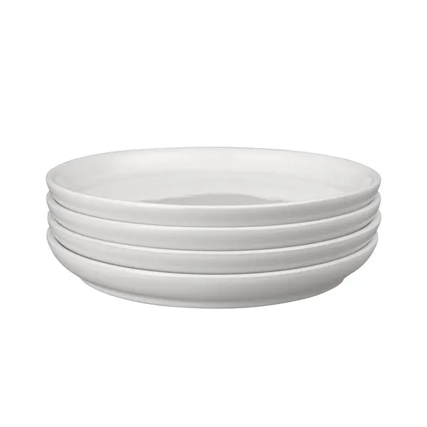 Image of Elements Stone White Set Of 4 Medium Coupe Plates