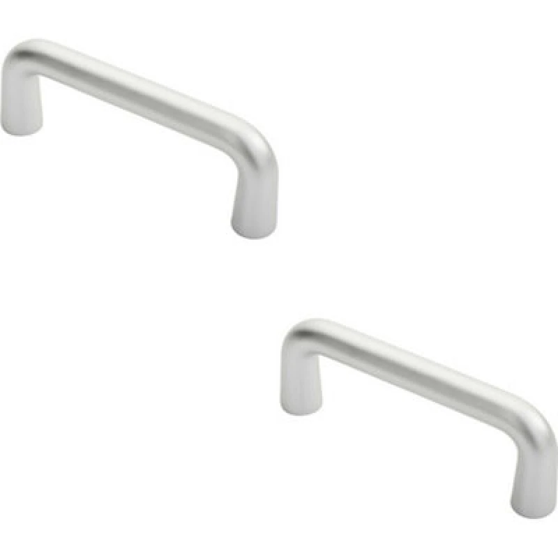 Image of Loops 2x Rounded D Shaped Bar Handle 150 x 19mm Diameter Satin Anodised Aluminium Multi