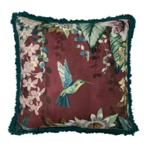Image of Hanging Garden Floral Cushion Aubergine