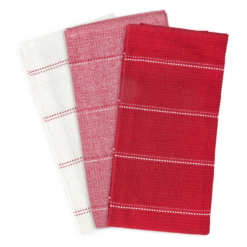Image of Emma Barclay Utopia 3 Pack Kitchen Tea Towel Set Tea Towels Tea Towel Red 39345708000