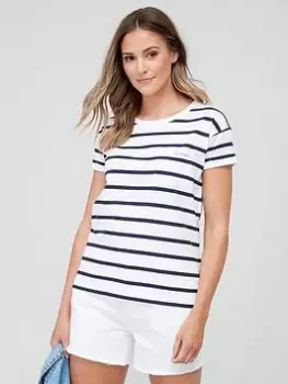 Image of Barbour Otterburn Stripe Tee - White/Navy