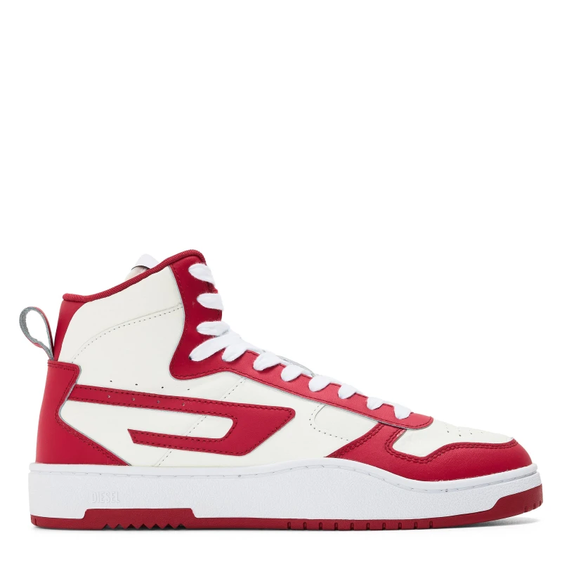 Image of Diesel Mens Ukiyo Md Snk Court Trainers White+Red male 6 (39)