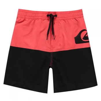 Image of Quiksilver Colour Block Board Shorts Junior Boys - Red/Black