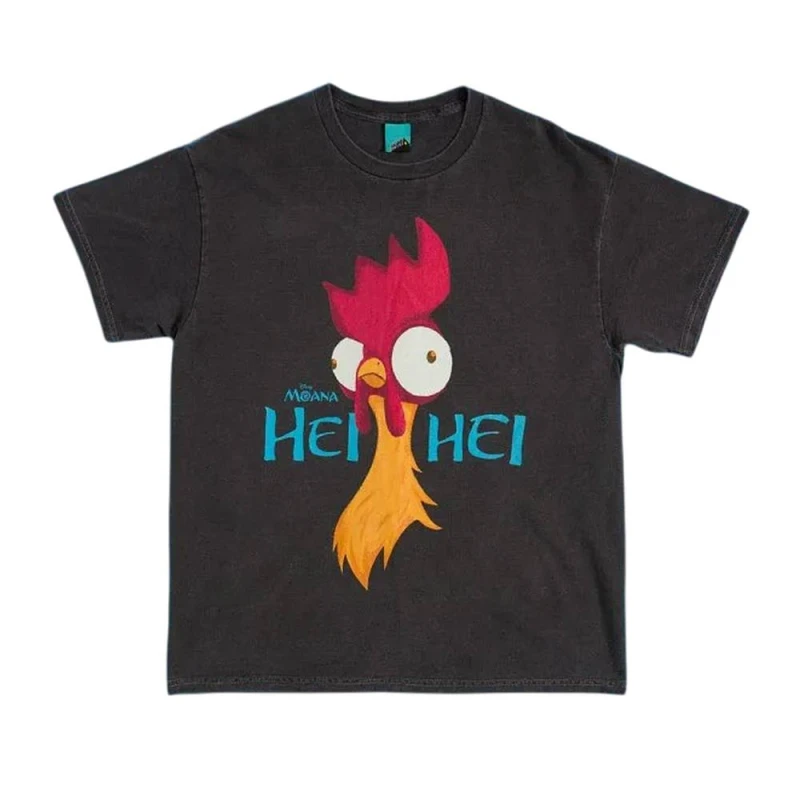Image of Moana Mens Hei Hei T-Shirt in Charcoal Size: Medium Charcoal Male M