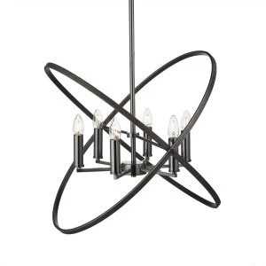 Image of 6 Light Pendant Pewter, Black, E14