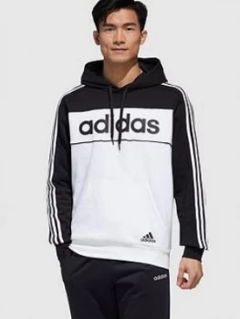 Image of adidas Essential Block Hoodie - Black/White Size M Men