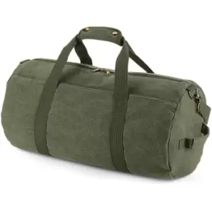 Image of Bagbase Vintage Canvas Barrel Bag (One Size) (Vintage Military Green) - Vintage Military Green