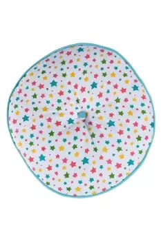Image of Multi Stars & Blue Stripes Round Floor Cushion