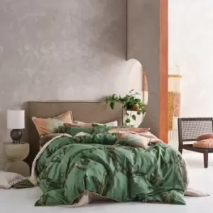 Image of Livia Tropical Duvet Cover Set Leaf Green