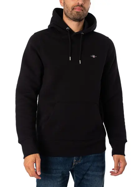 Image of Gant Regular Pullover Hoodie Black XXL